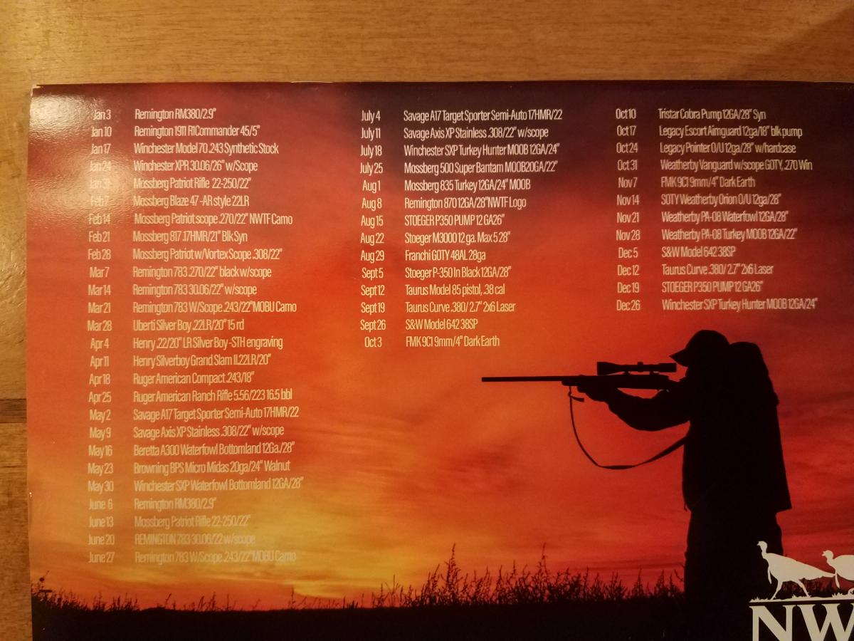 NWTF Calendar Raffle Conservation Group Events
