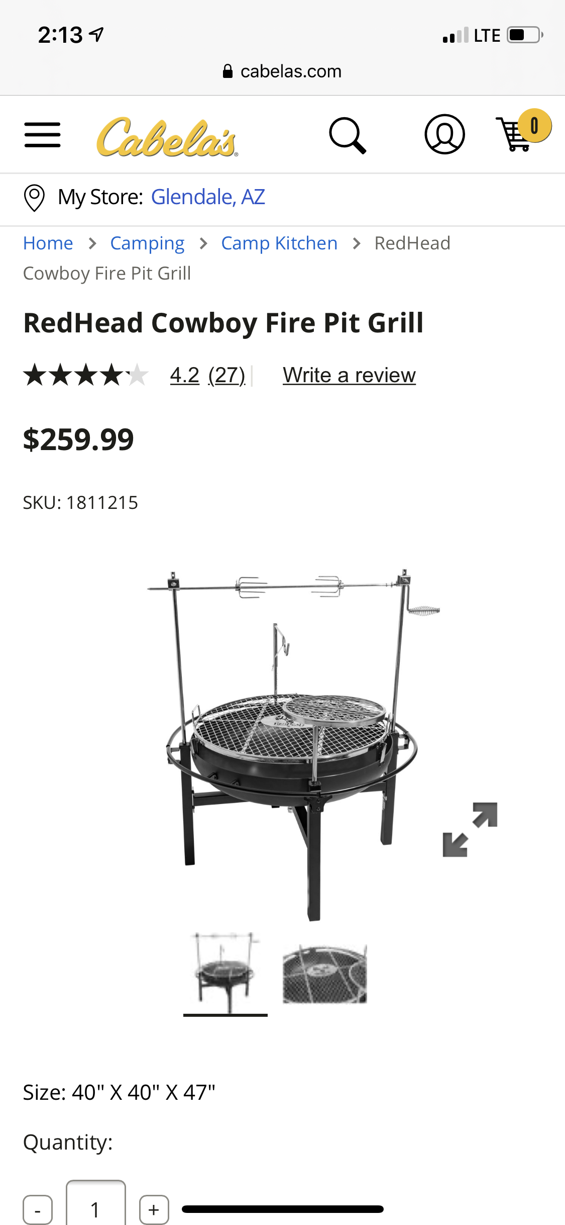 Redhead cowboy fire pit grill clearance